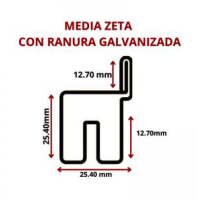 MEDIA ZETA CON RANURA GALVANIZADA